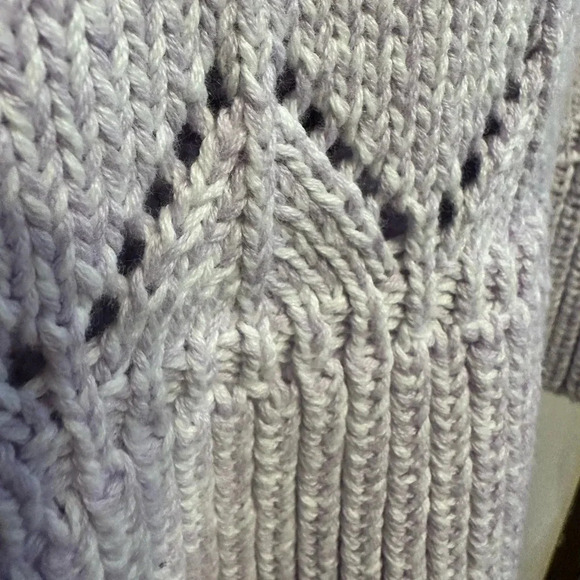 Stylish 2fer blouse & vest look with eyelet puff sleeves lavender Soft cotton M - Picture 5 of 10